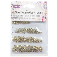 Glitter Crystal Clear Ab Ss3-ss10 Mix Size Non Hot Fix Flat Back Rhinestone Glass Stone Nails Decoration 3d Art Nails