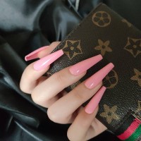 New Fashion Nails Arts Full Cover Rainbow Bright False Nails Coffin Press On Nails Art False Extension Tips