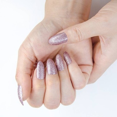 Hot Sell Artificial Fingernails Diy 24pcs/set Glitter Fingernails Decorated Press On Nails Supplies